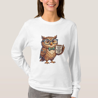Neurodivergent Owl Funny Meme Coffee First T-Shirt
