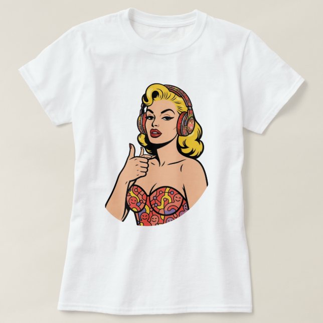 Neurodivergent Pop Art - Open Mind Marilyn Style  T-Shirt (Design Front)