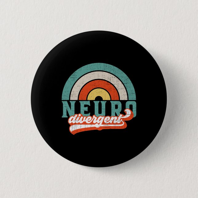 Neurodivergent Pride For Autism Adhd And Asd Aware Button (Front)