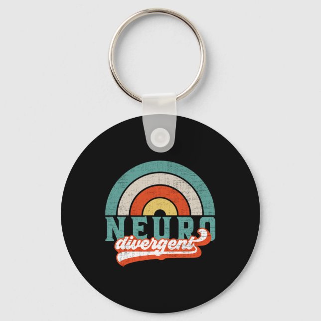 Neurodivergent Pride For Autism Adhd And Asd Aware Keychain (Front)