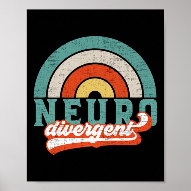 Neurodivergent Pride For Autism Adhd And Asd Aware Poster (Front)