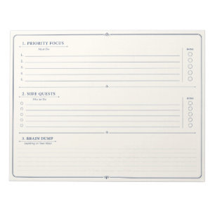 Neurodivergent Priority Planner Autism ADHD Focus  Notepad
