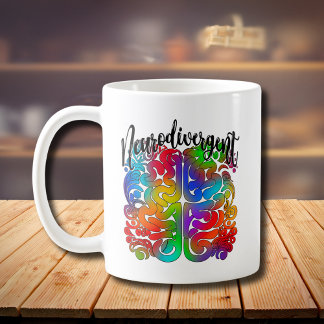 Neurodivergent Rainbow Brain for Autism Acceptance Coffee Mug