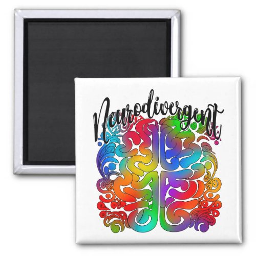 Neurodivergent Rainbow Brain for Autism Acceptance Magnet