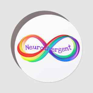 Neurodivergent Rainbow Infinity Symbol Button Car Magnet