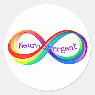 Neurodivergent Rainbow Infinity Symbol Button Classic Round Sticker
