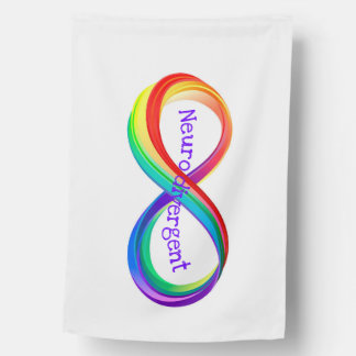 Neurodivergent Rainbow Infinity Symbol Button House Flag