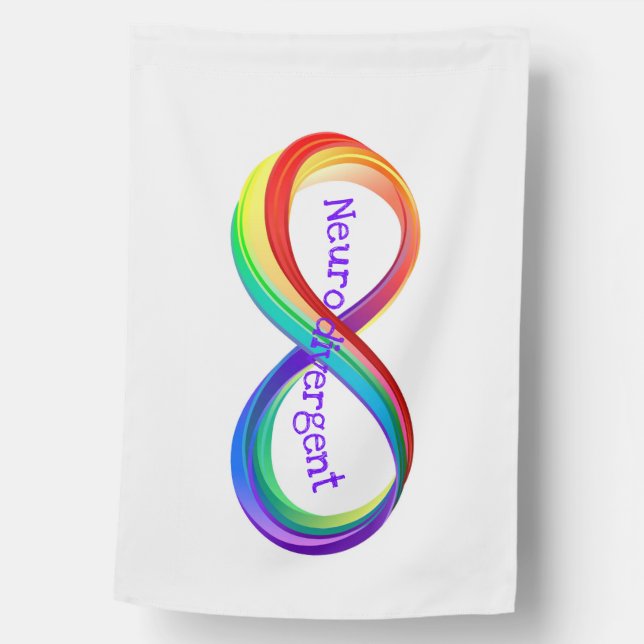 Neurodivergent Rainbow Infinity Symbol Button House Flag (Front)
