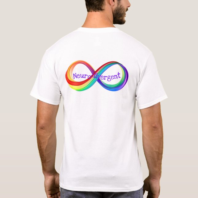 Neurodivergent Rainbow Infinity Symbol T-Shirt (Back)