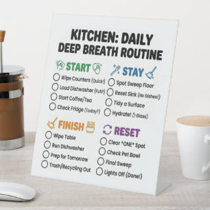 Neurodivergent Routine - Kitchen Checklist Pedestal Sign