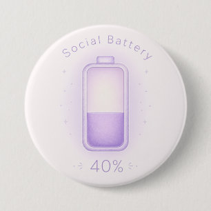 Neurodivergent Social Battery Autism ADHD AuDHD Button