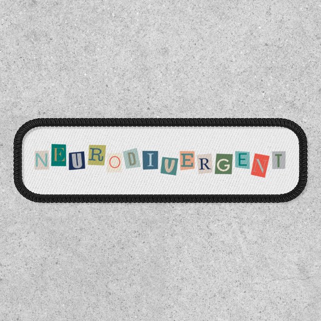 Neurodivergent typography Neurodiversity Awareness Patch (Front)