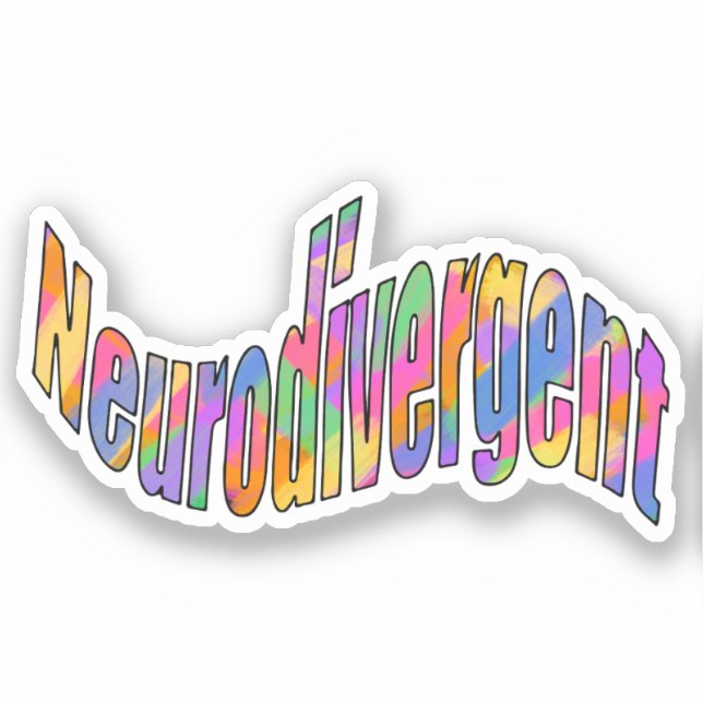 Neurodivergent typography Neurodiversity Awareness Sticker (Front)