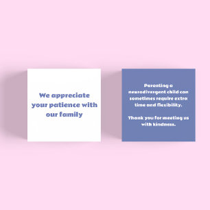Neurodivergent Understanding Courtesy Notice Card