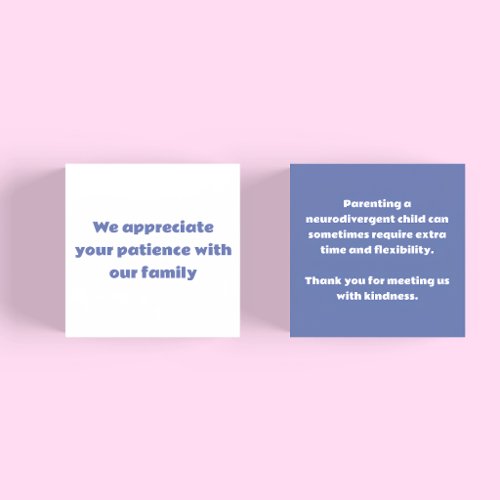 Neurodivergent Understanding Courtesy Notice Card