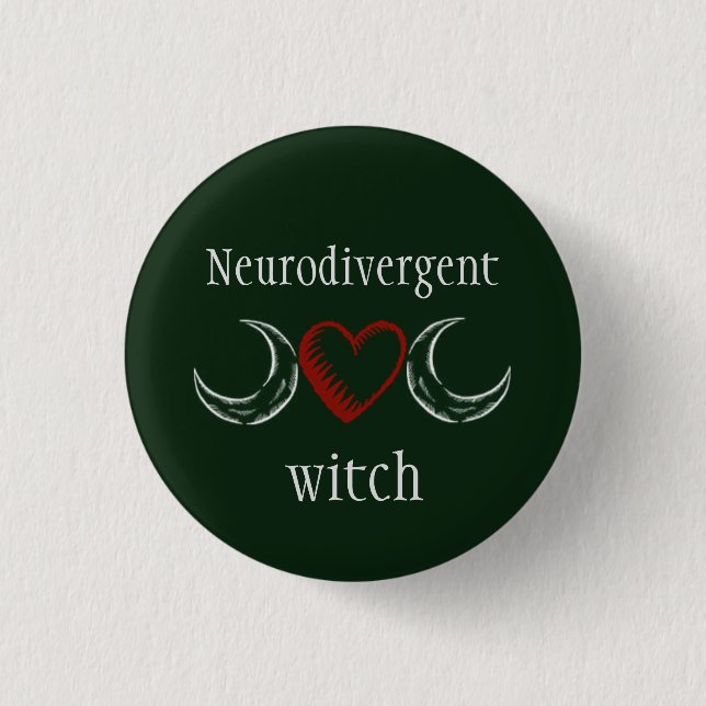 Neurodivergent witch pinback button (Front)