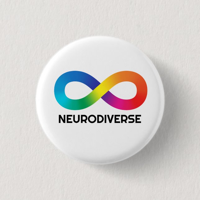 Neurodiverse Infinity Symbol Autistic Button (Front)