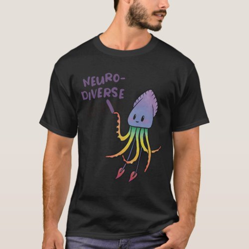 Neurodiverse Squid Sticker T_Shirt