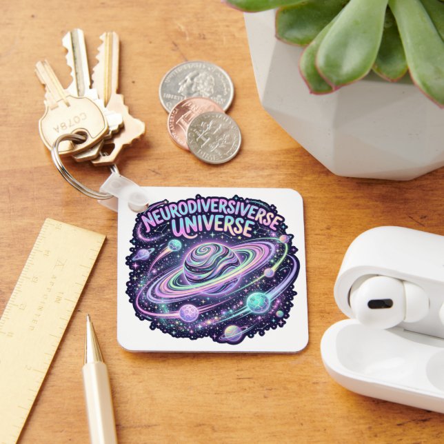 Neurodiverse Universe Neon Pride  Keychain (Desk)