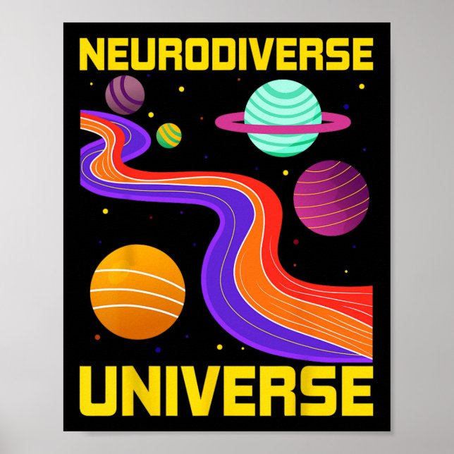 Neurodiverse Universe Neurodiversity Adhd Autism A Poster (Front)