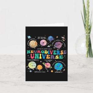 Neurodiverse Universe Space Planet Autistic Autism Card