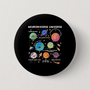 Neurodiverse Universe Space Planet Special Educati Button