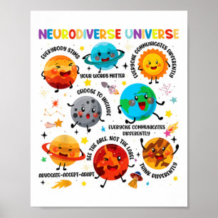 Neurodiverse Universe Space Planet Special Educati Poster