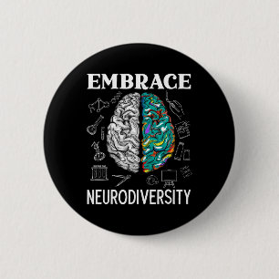 Neurodiversity Adhd Awareness Mental Health Button