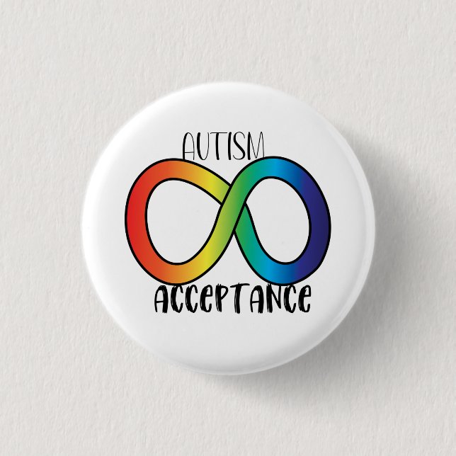 Neurodiversity Autism Acceptance Rainbow Button (Front)