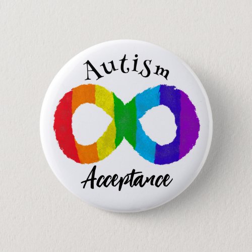 Neurodiversity Autism Acceptance Rainbow Button