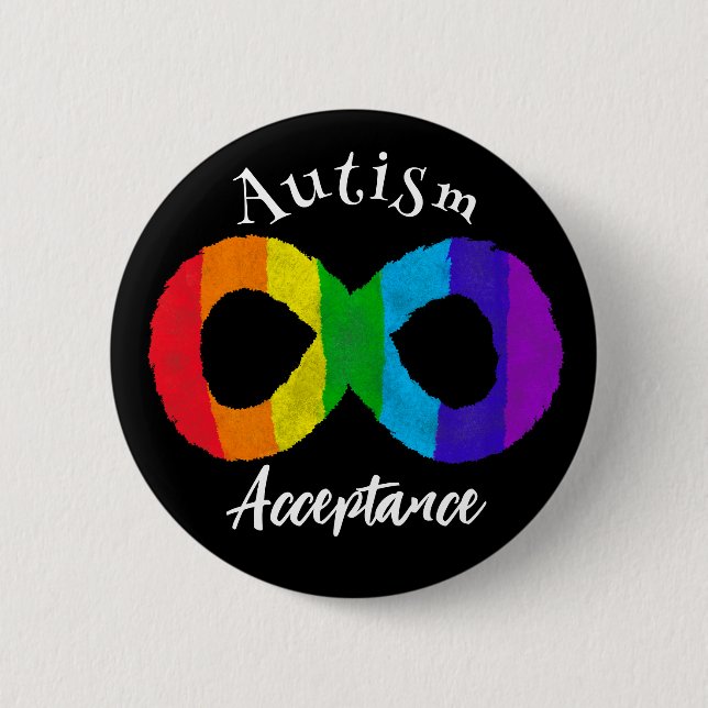 Neurodiversity Autism Acceptance Rainbow Button (Front)