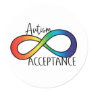 Neurodiversity Autism Acceptance Rainbow Button Classic Round Sticker