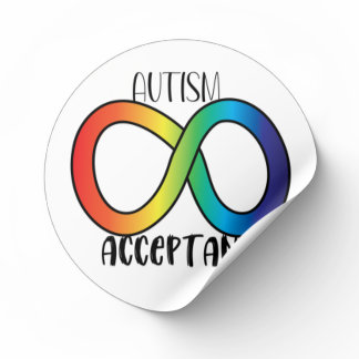 Neurodiversity Autism Acceptance Rainbow Button Classic Round Sticker