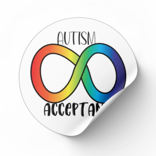 Neurodiversity Autism Acceptance Rainbow Button Classic Round Sticker