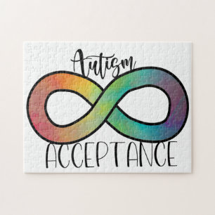 Neurodiversity Autism Acceptance Rainbow Button Jigsaw Puzzle