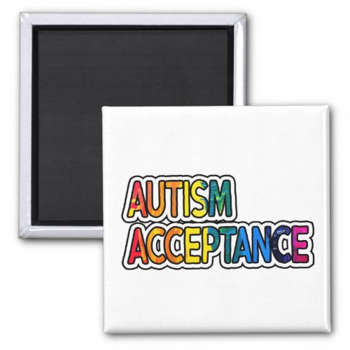 Neurodiversity Autism Acceptance Rainbow Button Ma Magnet