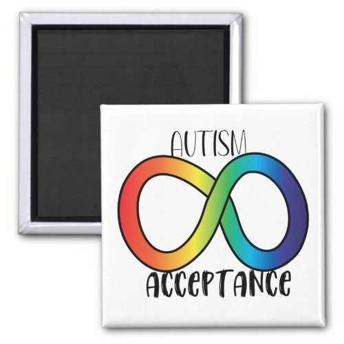 Neurodiversity Autism Acceptance Rainbow Button Magnet