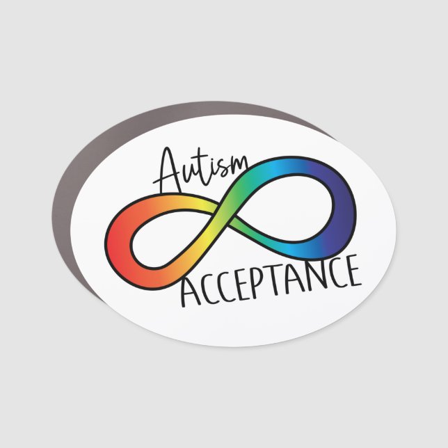 Neurodiversity Autism Acceptance Rainbow Car Magnet (Front)