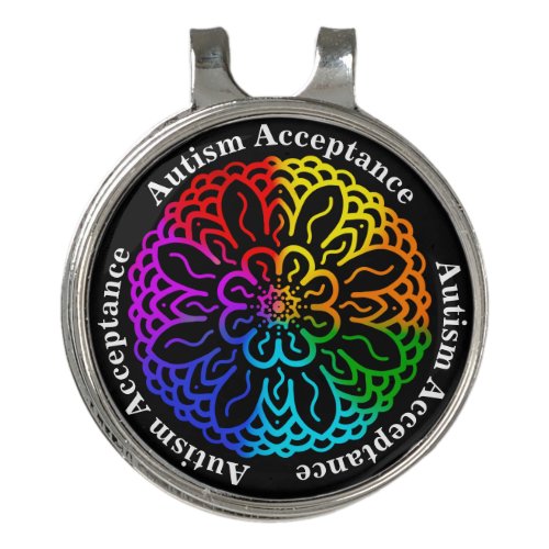 Neurodiversity Autism Acceptance Rainbow Golf Hat Clip