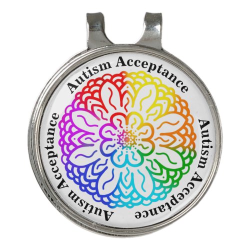 Neurodiversity Autism Acceptance Rainbow Golf Hat Clip