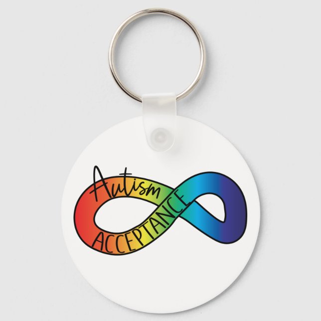 Neurodiversity Autism Acceptance Rainbow  Keychain (Front)