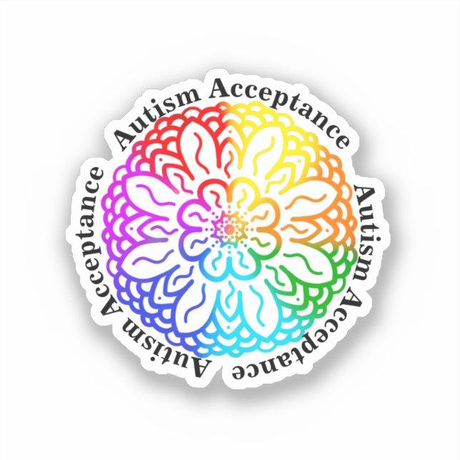 Neurodiversity Autism Acceptance Rainbow Sticker (Front)