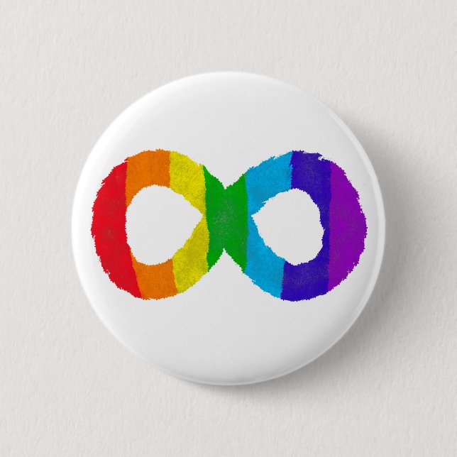 Neurodiversity Autism Awareness Acceptance Rainbow Button (Front)