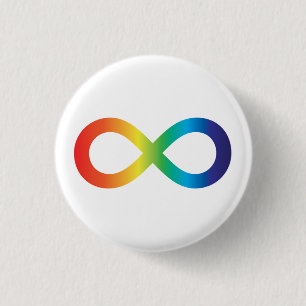 Neurodiversity Autism Awareness Acceptance Rainbow Button