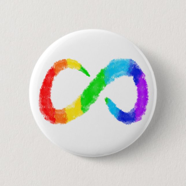Neurodiversity Autism Awareness Acceptance Rainbow Button (Front)