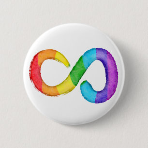 Neurodiversity Autism Awareness Acceptance Rainbow Button