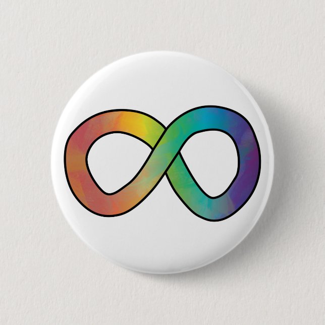 Neurodiversity Autism Awareness Acceptance Rainbow Button (Front)