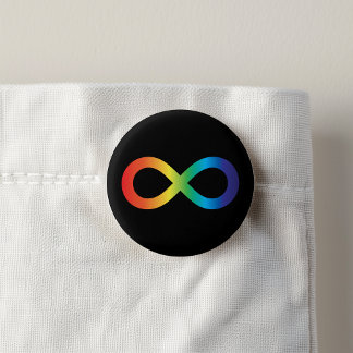 Neurodiversity Autism Awareness Acceptance Rainbow Button