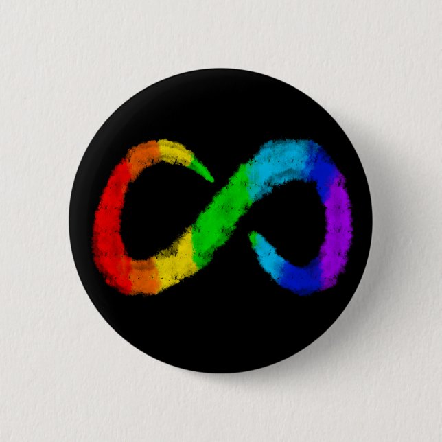 Neurodiversity Autism Awareness Acceptance Rainbow Button (Front)