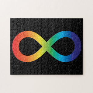 Neurodiversity Autism Awareness Acceptance Rainbow Jigsaw Puzzle